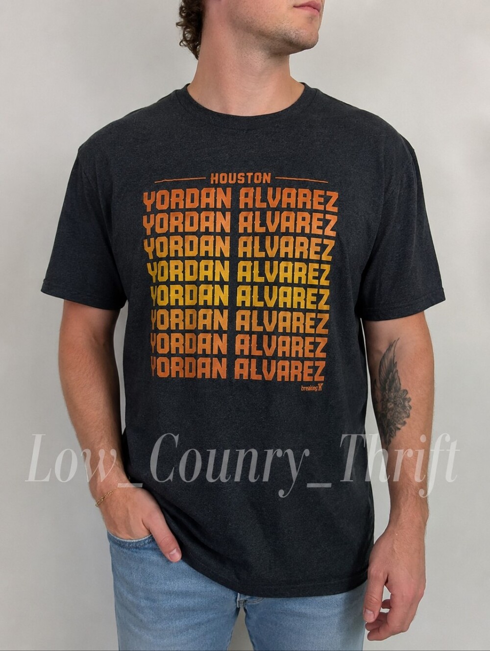 BreakingT Houston Astros Yordan Alvarez #44 T-Shirt NWT Men's L MLB Graphic Tee